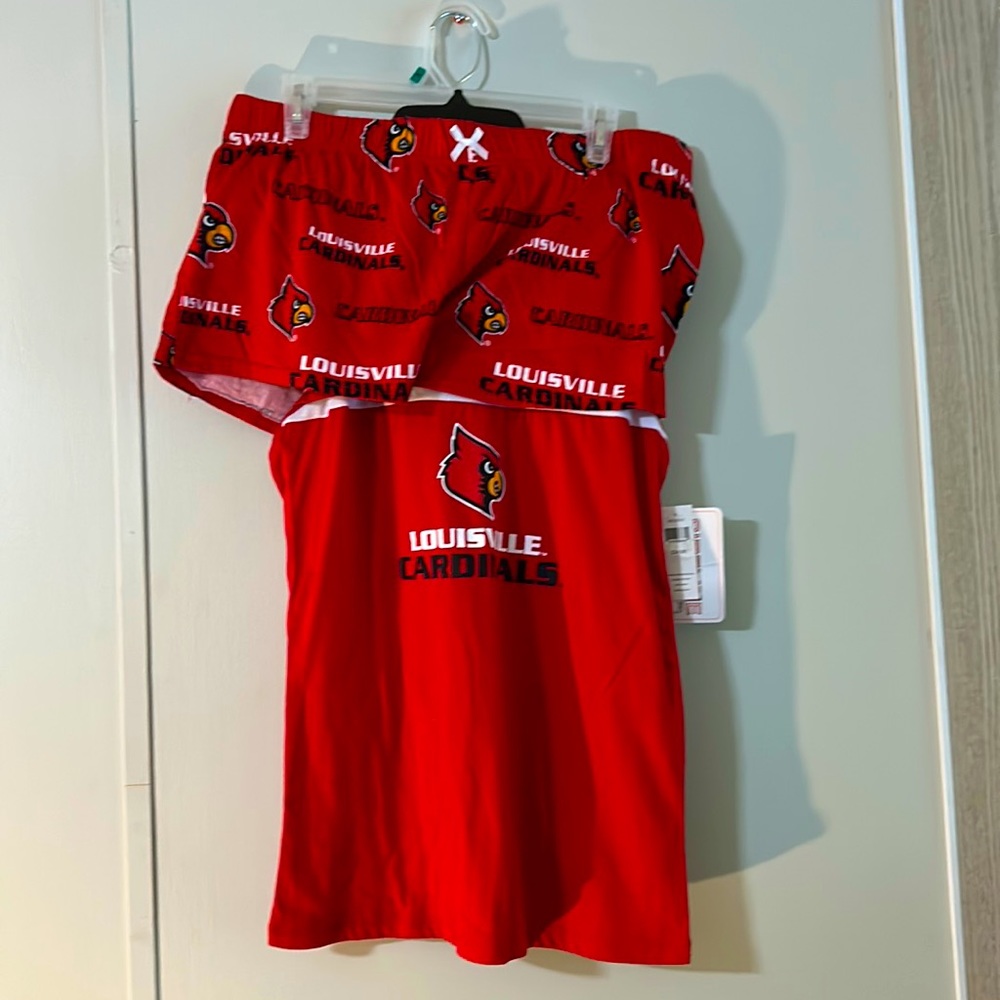 SIDELINE APPAREL Red Black Graphic tank an shorts Louisville Cardinal Sleepwear - Picture 5 of 11